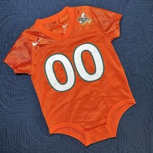 NIKE Miami Hurricanes Infant Football Jersey Snap One Piece Size 6-9 Month